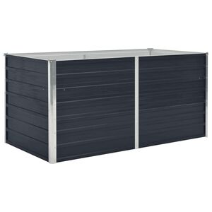 vidaXL Vyv&yacute;&scaron;en&yacute; zahradn&iacute; truhl&iacute;k 160x80x45 cm pozinkovan&aacute; ocel &uacute;hlov&aacute;