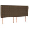 vidaXL Čelo postele typu u&scaron;&aacute;k tmavě hněd&eacute; 163x23x118/128 cm textil