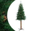 vidaXL &Uacute;zk&yacute; v&aacute;nočn&iacute; stromek prav&eacute; dřevo a &scaron;i&scaron;ky zelen&yacute; 180 cm PVC