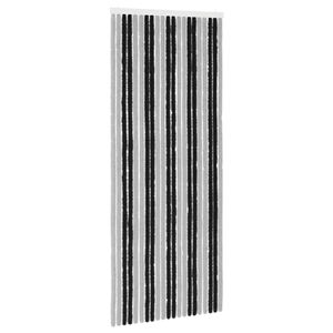 vidaXL Z&aacute;clona proti hmyzu Chenille &Scaron;ed&aacute; a čern&aacute; 90 x 220 cm 100% PP