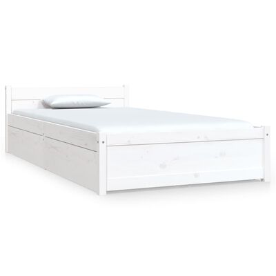 vidaXL Rám postele se zásuvkami bílý 90 x 190 cm Single