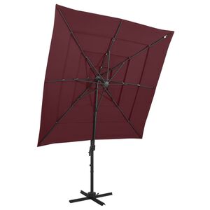 vidaXL 4stupňov&yacute; zahradn&iacute; slunečn&iacute;k s hlin&iacute;kovou tyč&iacute; bord&oacute; 250x250 cm