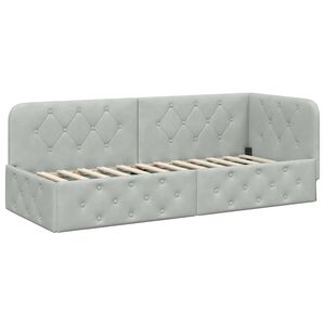 vidaXL Rohov&yacute; r&aacute;m postele s čelo Světle &scaron;ed&aacute; 80 x 200 cm samet