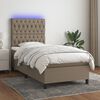 vidaXL Box spring postel s matrac&iacute; a LED taupe 90x190 cm textil