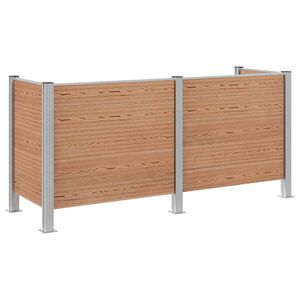 vidaXL Plot pro popelnice Hněd&aacute; 237 x 85 x 115 cm Hlin&iacute;k a WPC