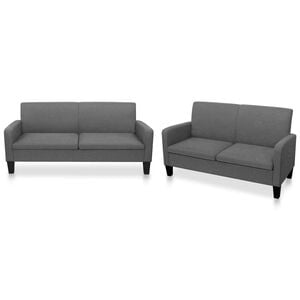 vidaXL 2d&iacute;ln&aacute; sedac&iacute; souprava textil tmavě &scaron;ed&aacute;