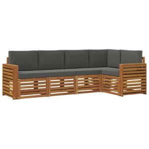 vidaXL Rohov&aacute; sofa sada s pol&scaron;t&aacute;řem 5 pcs Přirozen&aacute; a Anthracitov&aacute;