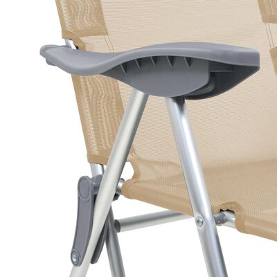 vidaXL Skládací kempingové židle s podnožkou 2 ks hliníkové krémové