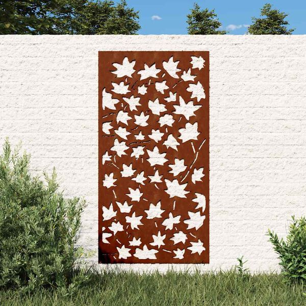 vidaXL Zahradn&iacute; n&aacute;stěnn&aacute; dekorace 105 x 55 cm corten Javorov&yacute; list