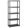 vidaXL &Uacute;ložn&yacute; reg&aacute;l 5patrov&yacute; čern&yacute; 71 x 38 x 170 cm plast