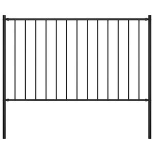 vidaXL Plotov&yacute; panel Woerden se sloupky ocelov&yacute; 1,7x1 m čern&yacute;