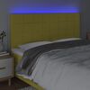 vidaXL Čelo postele s LED zelen&eacute; 160x5x118/128 cm textil