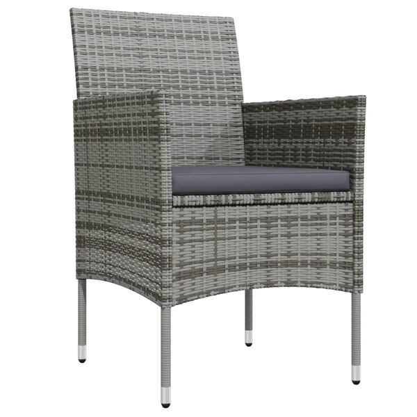 vidaXL 7d&iacute;ln&yacute; zahradn&iacute; j&iacute;deln&iacute; set s podu&scaron;kami &scaron;ed&yacute; a čern&yacute;