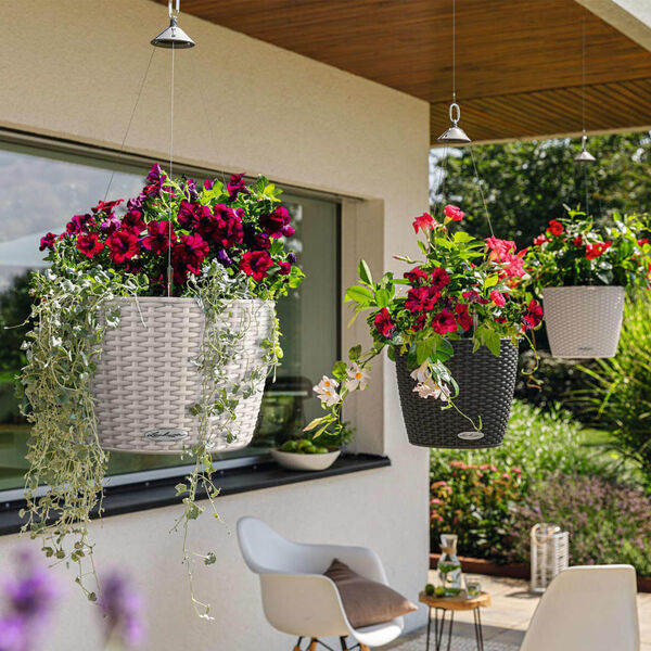 LECHUZA Závěsný květináč NIDO Cottage 35 ALL-IN-ONE žulový