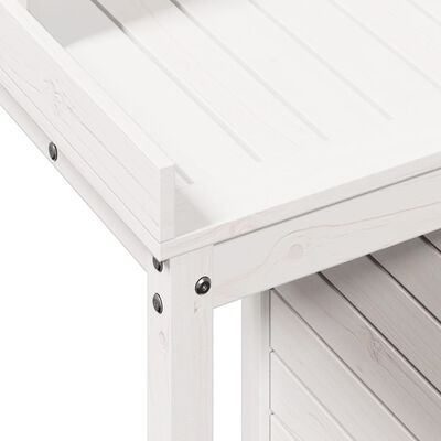 vidaXL Přesazovací stůl s policemi bílý 82,5x50x109,5cm masiv borovice