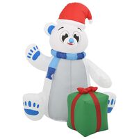 vidaXL Vánoční nafukovací lední medvěd s LED dovnitř i ven 1,8 m
