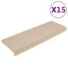 vidaXL Samolep&iacute;c&iacute; n&aacute;&scaron;lapy na schody vzhled sisal 15 ks 65x21x4 cm Berber