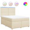 vidaXL Box spring postel s matrac&iacute; kr&eacute;mov&aacute; 140x200 cm textil
