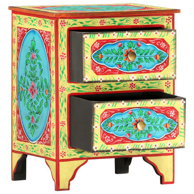 vidaXL Ručně malovaný noční stolek 40 x 30 x 50 cm masivní mangovník