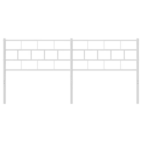 vidaXL Kovové čelo postele bílé 193 cm