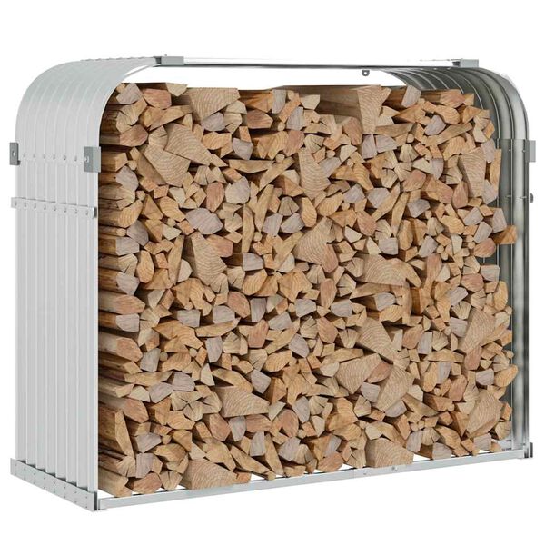 vidaXL Stojan na dřevo stř&iacute;brn&yacute; 120 x 45 x 100 cm pozinkovan&aacute; ocel