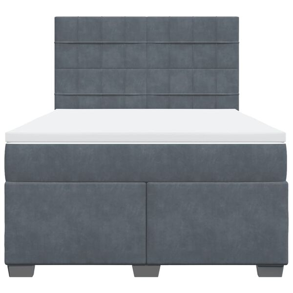 vidaXL Box spring postel s matrac&iacute; tmavě &scaron;ed&yacute; 140 x 190 cm samet