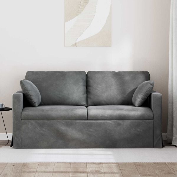 vidaXL Pohovka Tmavě &scaron;ed&aacute; 158 x 78 x 80 cm samet