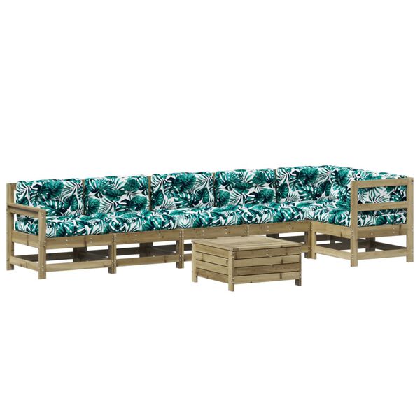 vidaXL 7d&iacute;ln&aacute; zahradn&iacute; sedac&iacute; souprava a podu&scaron;ky impregnovan&aacute; borovice