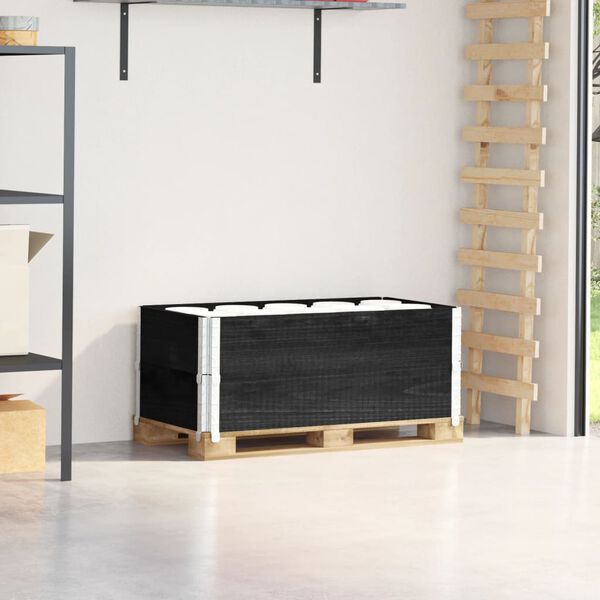 vidaXL Paletov&eacute; n&aacute;stavce 2 ks čern&eacute; 100 x 50 cm masivn&iacute; borov&eacute; dřevo
