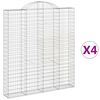 vidaXL Klenut&eacute; gabionov&eacute; ko&scaron;e 4 ks 200x30x220/240cm pozinkovan&eacute; železo