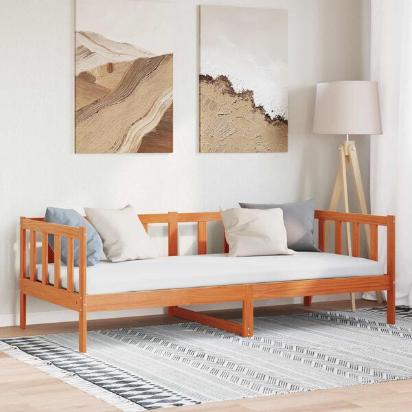 vidaXL R&aacute;m postele Voskově hněd&aacute; 90 x 190 cm Masivn&iacute; borov&eacute; dřevo