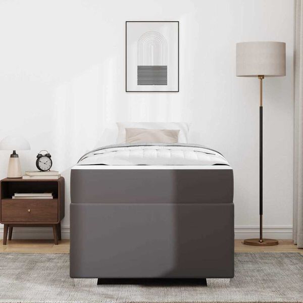 vidaXL R&aacute;m postele s matrac&iacute; &Scaron;ed&aacute; 90 x 190 cm textil