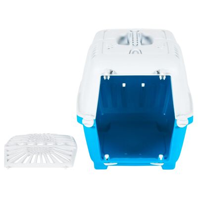 vidaXL Přenoska pro domácí mazlíčky bílá a modrá 48 x 31,5 x 33 cm PP