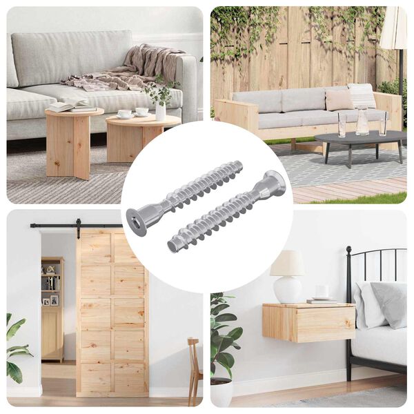 vidaXL Confirmat &scaron;rouby 2 pcs Stř&iacute;brn&aacute; Kov