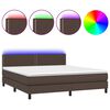 vidaXL Box spring postel s matrac&iacute; a LED hněd&aacute; 160x200 cm uměl&aacute; kůže