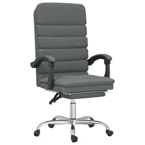 vidaXL Mas&aacute;žn&iacute; polohovac&iacute; kancel&aacute;řsk&eacute; křeslo tmavě &scaron;ed&eacute; textil