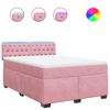 vidaXL Box spring postel s matrac&iacute; růžov&aacute; 140x190 cm samet