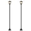 vidaXL Sada lampov&yacute;ch sloupů with LED Bulb 2 ks Čern&aacute; 16 x 16 x 156 cm