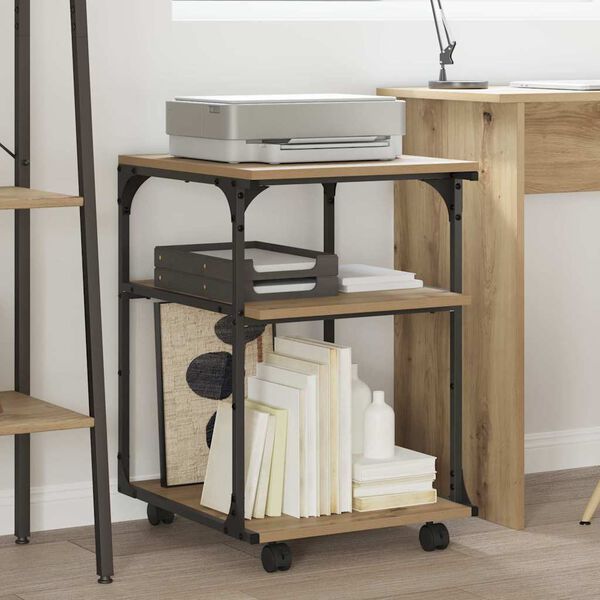 vidaXL Stojan na tisk&aacute;rnu Artisanov&yacute; dub 43 x 48 x 64 cm