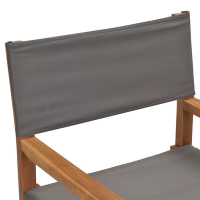 vidaXL Režisérské židle 2 ks masivní teakové dřevo šedé