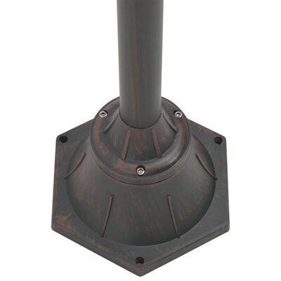 vidaXL Zahradní sloupová lampa 2 ramena E27 220 cm hliník bronzová