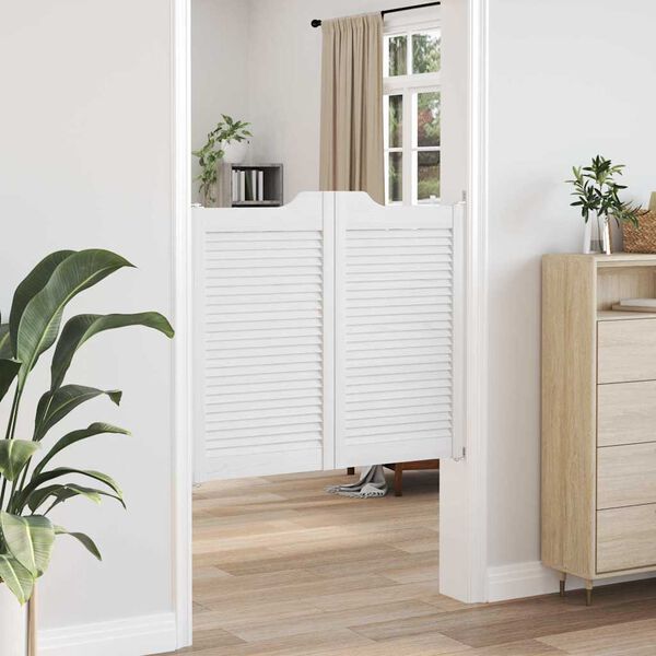 Kř&iacute;dlov&eacute; dveře vidaXL Louvred Design 1 p&aacute;r b&iacute;l&eacute; 90x100 cm