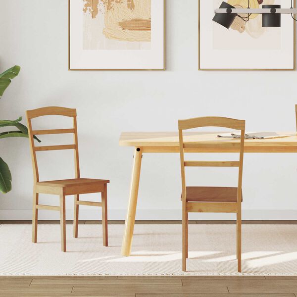 vidaXL J&iacute;deln&iacute; židle 2 pcs Př&iacute;rodn&iacute; Masivn&iacute; gumov&eacute; dřevo