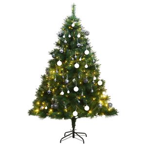 vidaXL Uměl&yacute; skl&aacute;pěc&iacute; v&aacute;nočn&iacute; stromek s 300 LED a koulemi 180 cm