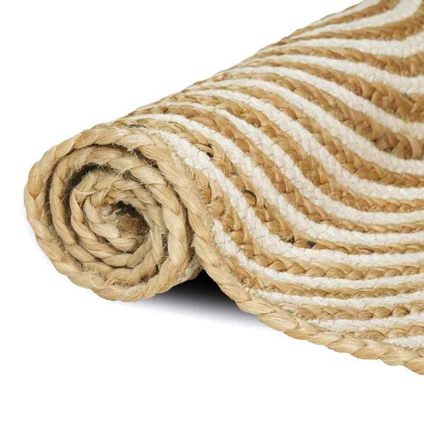 vidaXL Koberec Př&iacute;rodn&iacute; a b&iacute;l&aacute; 60 x 250 cm juta