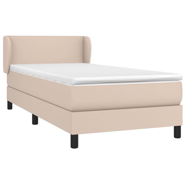 vidaXL Box spring postel s matrací cappuccino 80 x 200 cm umělá kůže