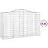 vidaXL Klenut&eacute; gabionov&eacute; ko&scaron;e 25ks 200x50x120/140cm pozinkovan&eacute; železo