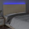 vidaXL Čelo postele s LED kr&eacute;mov&aacute; 200x5x118/128 cm textil