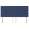 vidaXL Čelo postele modr&eacute; 200 x 7 x 118/128 cm l&aacute;tkov&eacute;