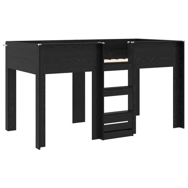 vidaXL Patrov&aacute; postel pro děti Čern&yacute; dub 100 x 200 cm Kompozitn&iacute; dřevo